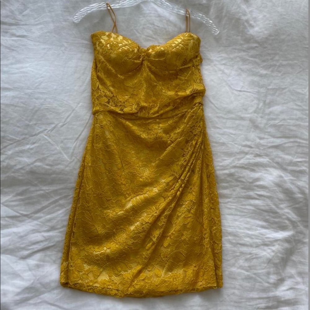 Dolce & Gabbana Yellow Lace Dress